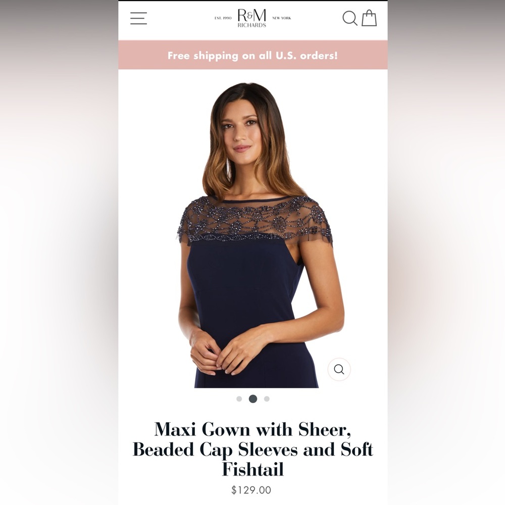 R&M Richards Navy Formal Dress